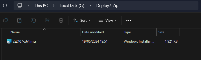 Folders for 7-Zip source and output